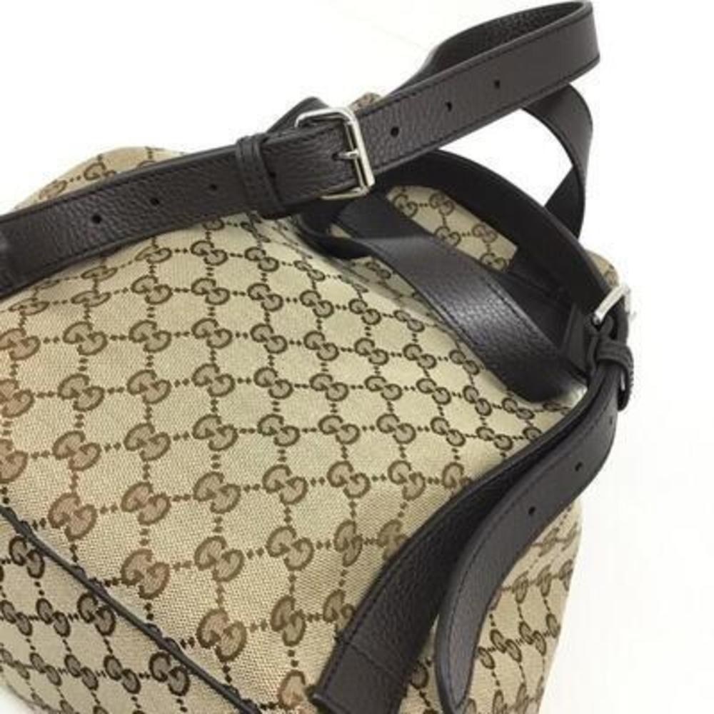 Gucci Backpack Leather Drawstring Brown Beige - image 5
